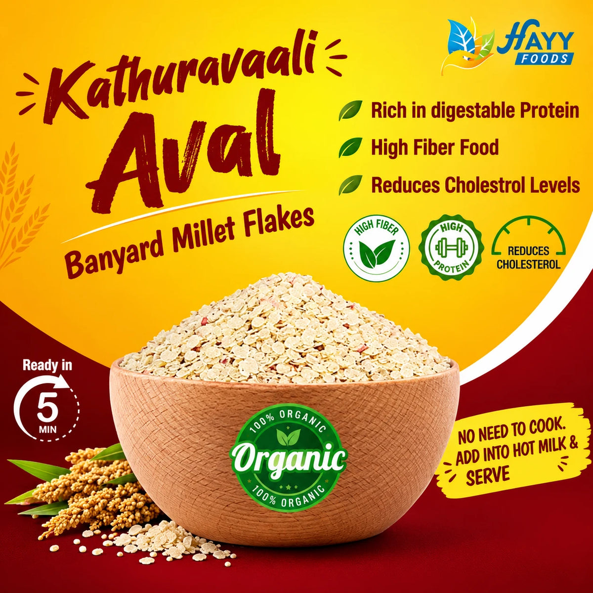 Kuthiraivali Aval (Barnyard Millet Flakes)