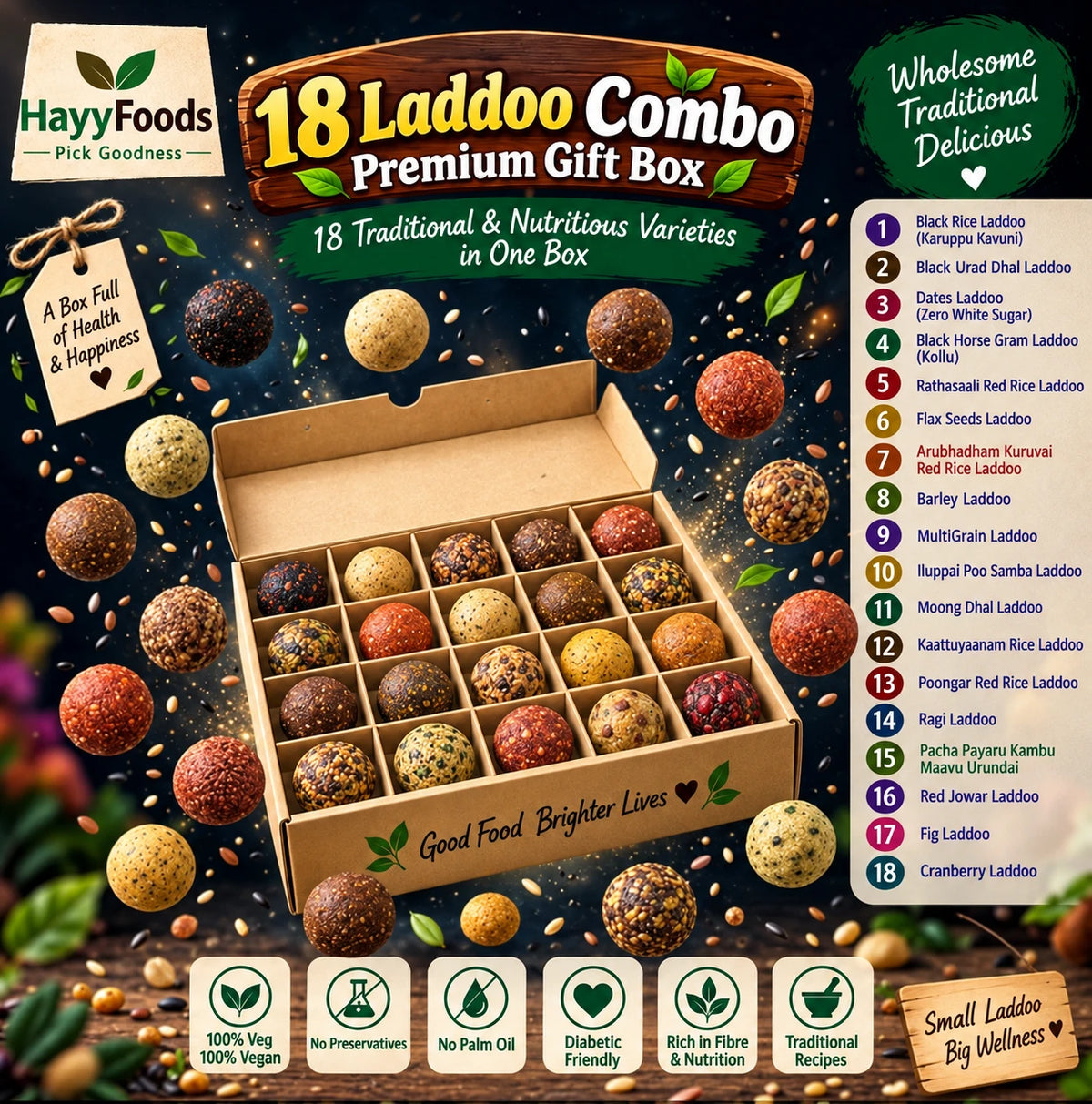 Assorted Laddoo Gift Box � 18 Varieties