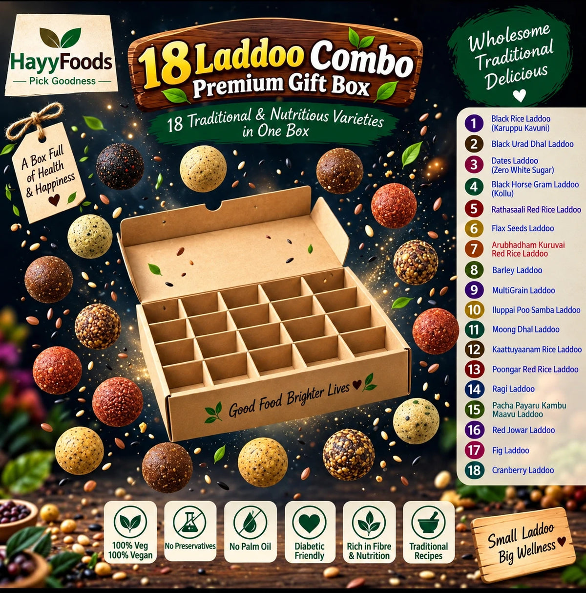 Assorted Laddoo Gift Box � 18 Varieties