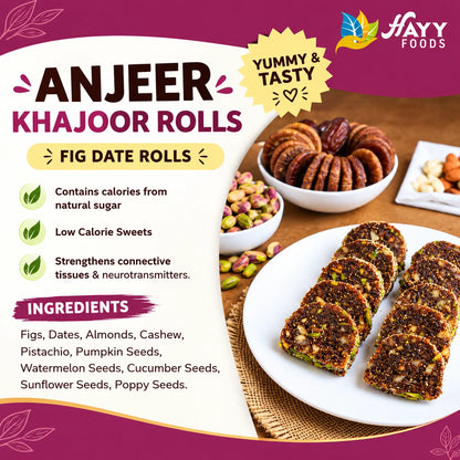 Premium Anjeer Khajoor Roll / Fig Dates Roll