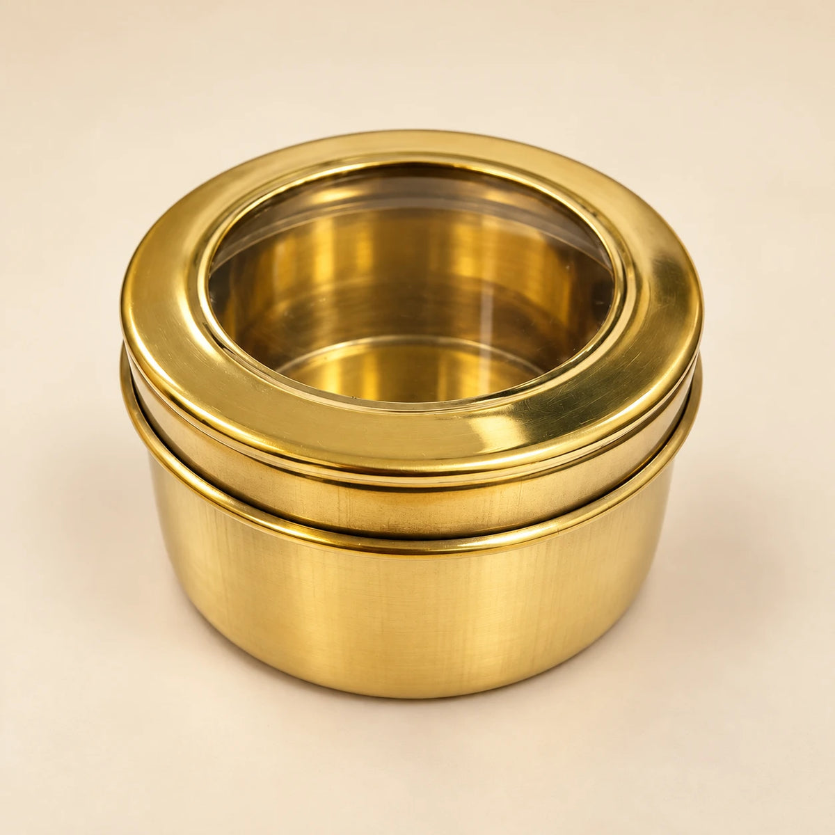 Royal Brass Storage Container with Transparent Lid
