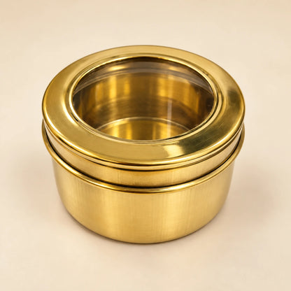 Royal Brass Storage Container with Transparent Lid