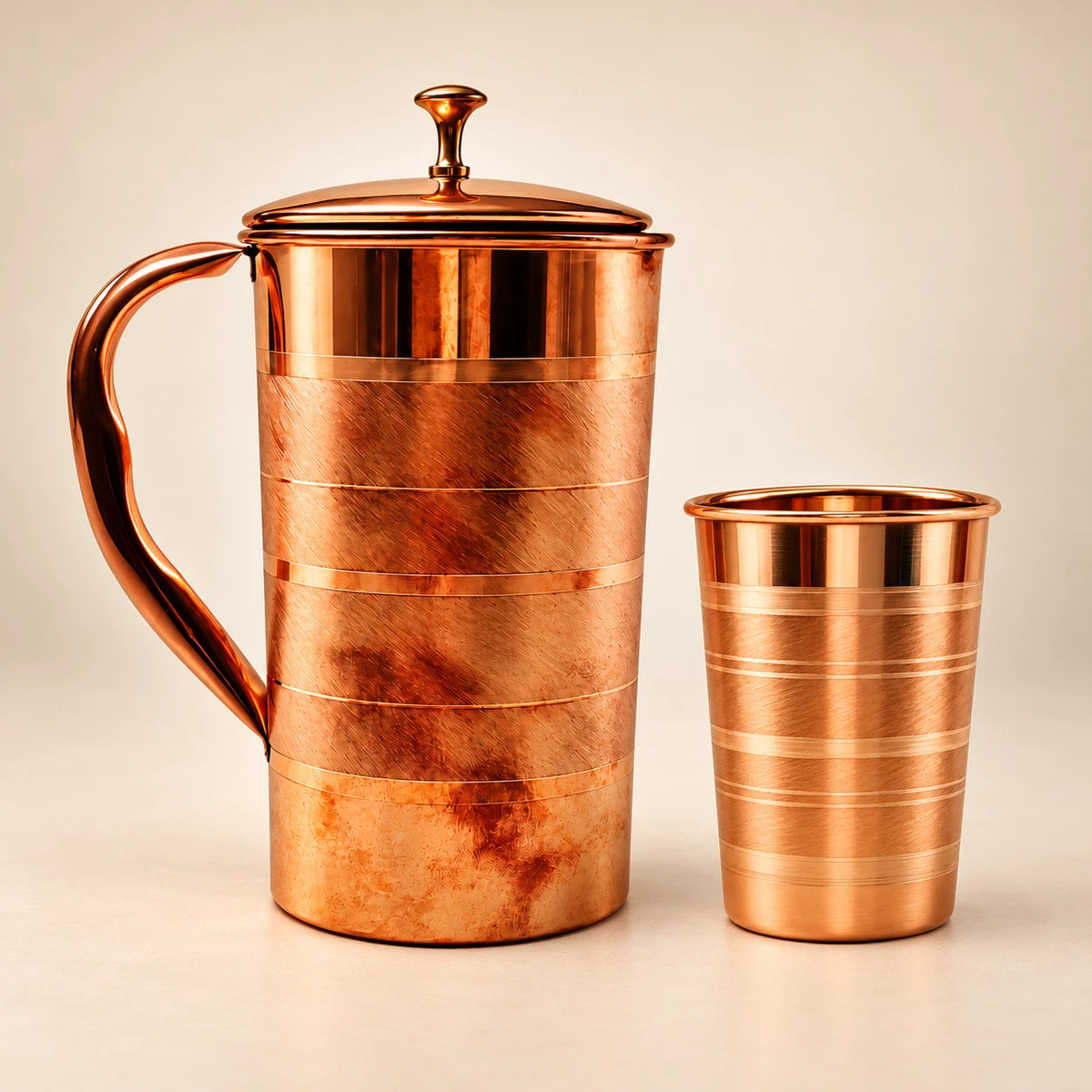 Copper Water Jug & Tumbler