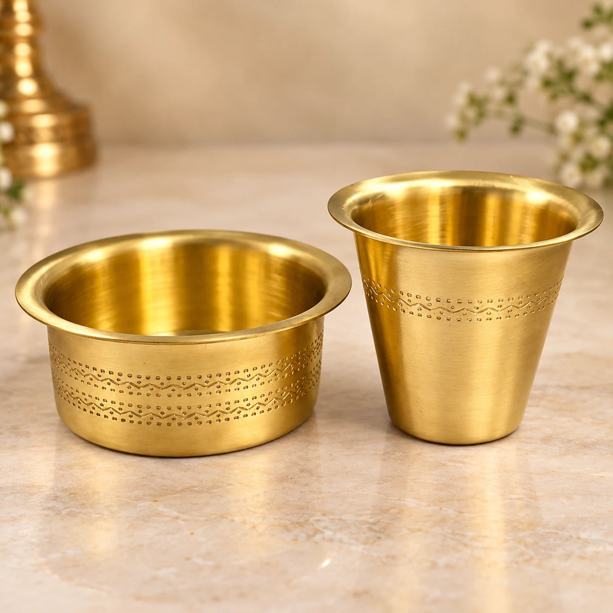 Traditional Brass Filter Coffee Maker – South Indian Coffee Filter (Matte Finish)
