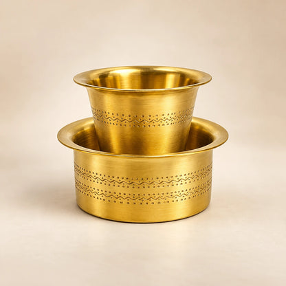 Traditional Brass Filter Coffee Maker – South Indian Coffee Filter (Matte Finish)