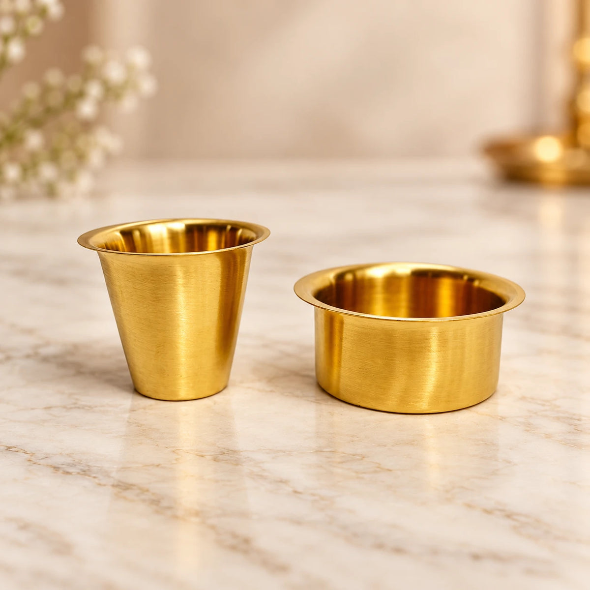 Traditional Brass Filter Coffee Maker – South Indian Coffee Filter (Glossy Finish)