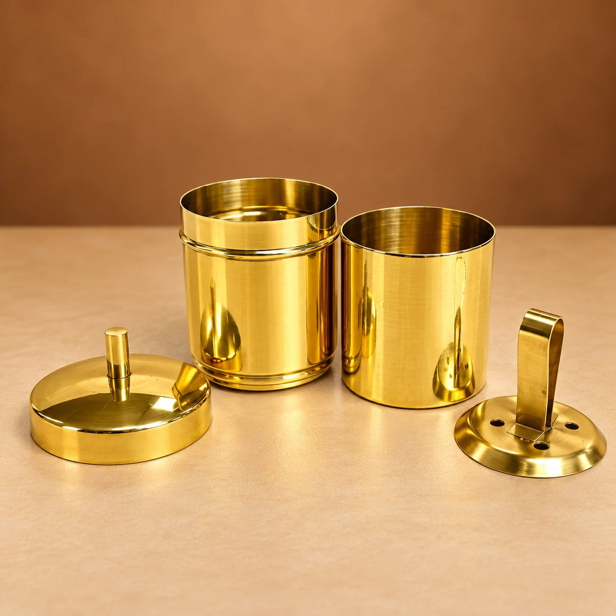 Traditional Brass Filter Coffee Maker – South Indian Coffee Filter (Glossy Finish)