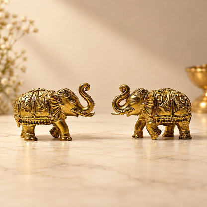 Elephant Pair - Brass