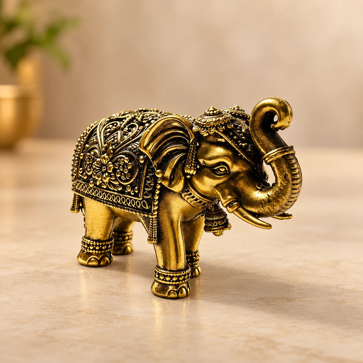 Elephant Statue (Antique) - Brass