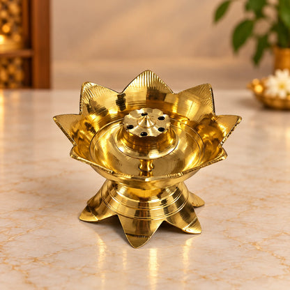 Lotus Incense Stand - Brass