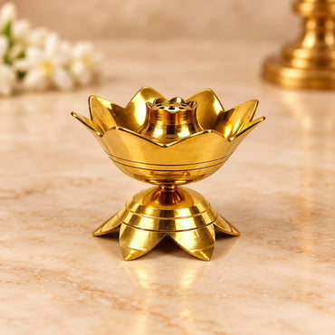 Lotus Incense Stand - Brass