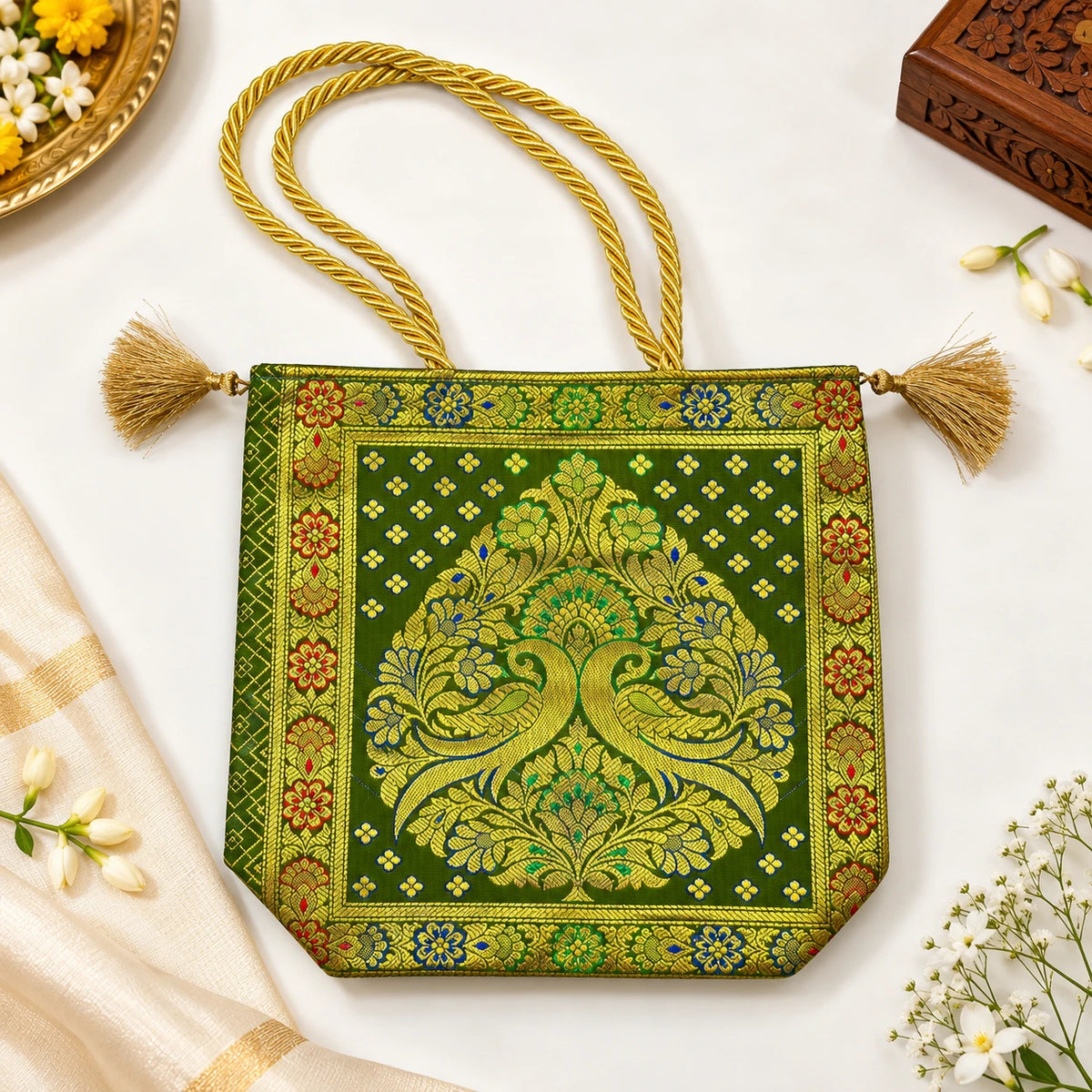 Banarasi Design Thambala Bags