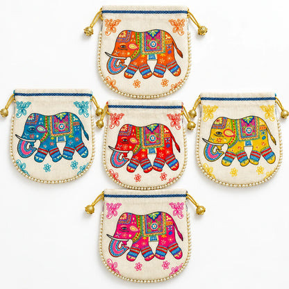 Traditional Elephant Design Potli Bags