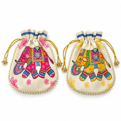 Traditional Elephant Design Potli Bags