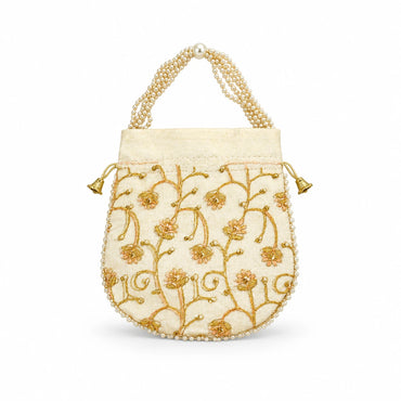 Elegant Floral Embroidered Potli Return Gift Bags
