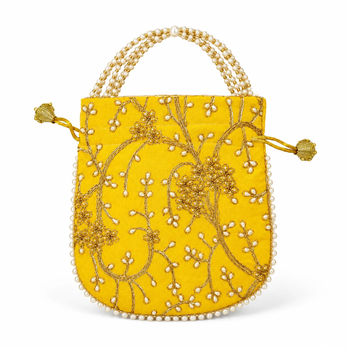 Elegant Floral Embroidered Potli Return Gift Bags