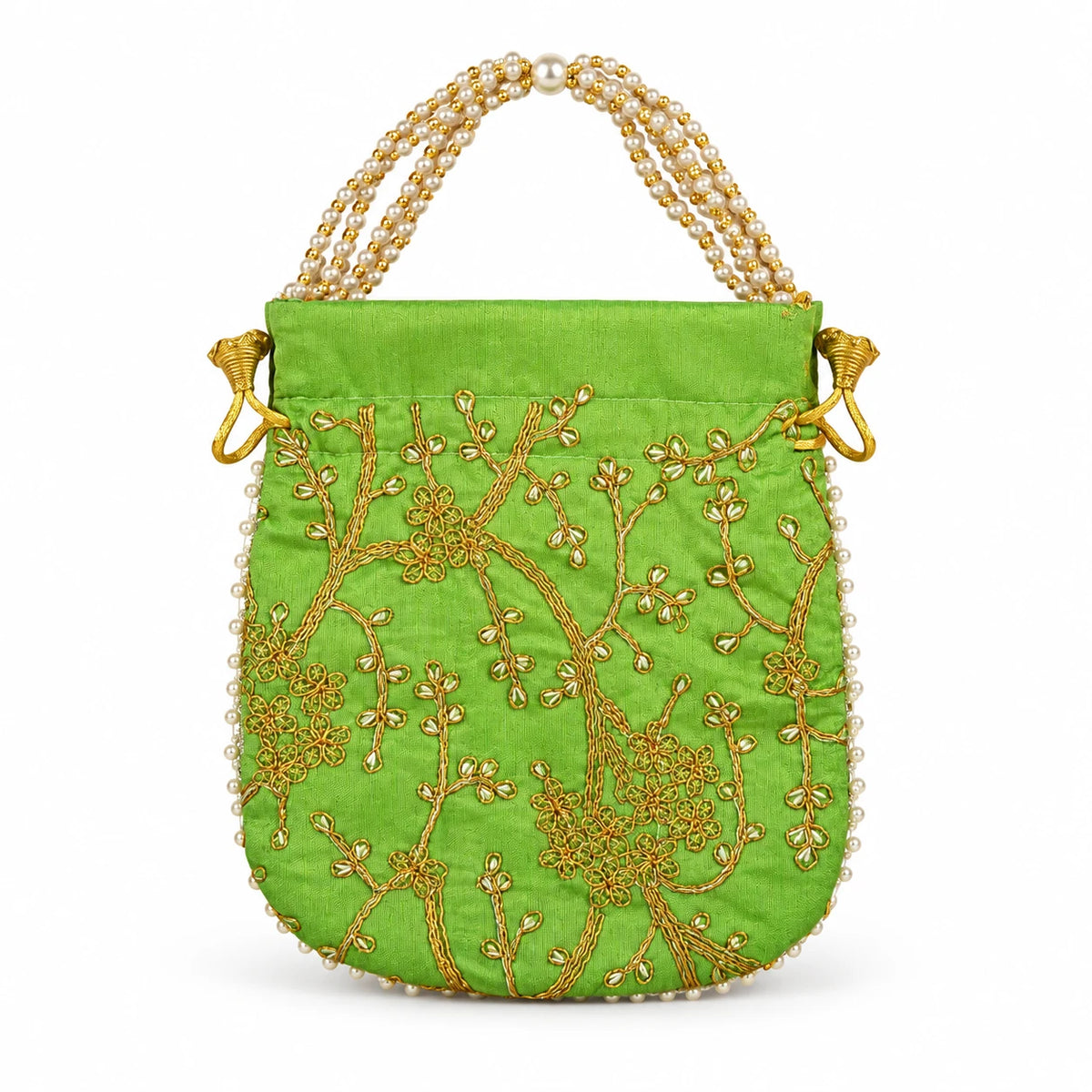 Elegant Floral Embroidered Potli Return Gift Bags