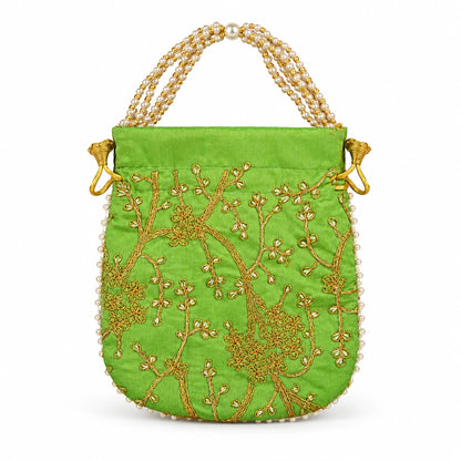 Elegant Floral Embroidered Potli Return Gift Bags
