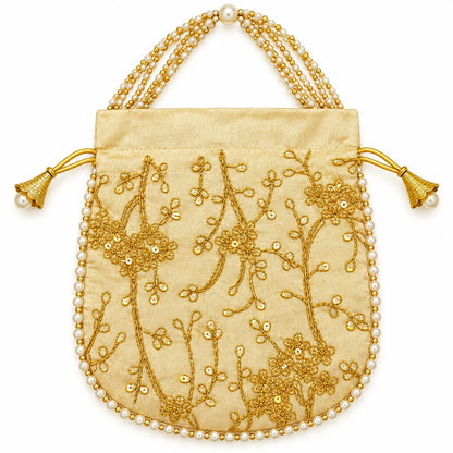 Elegant Floral Embroidered Potli Return Gift Bags