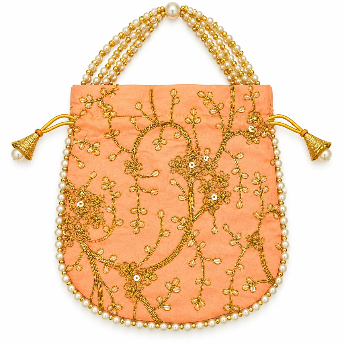 Elegant Floral Embroidered Potli Return Gift Bags