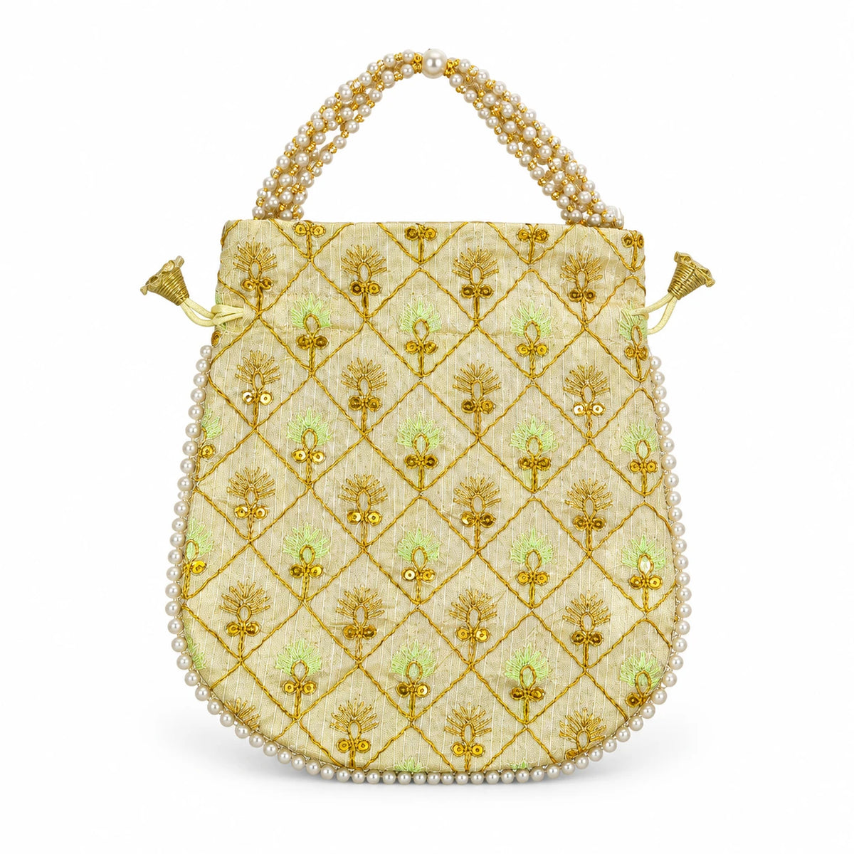 Elegant Floral Embroidered Potli Return Gift Bags