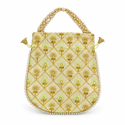 Elegant Floral Embroidered Potli Return Gift Bags