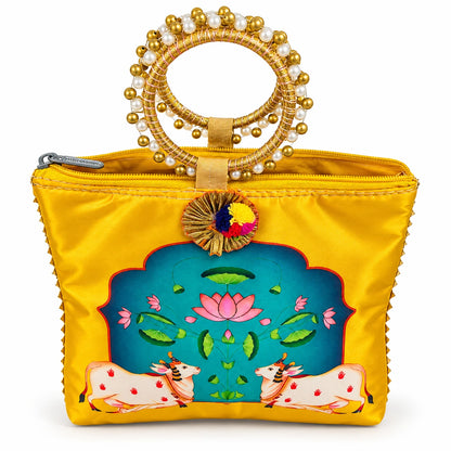 Pichwai Print Bags – Traditional Indian Return Gift Bags