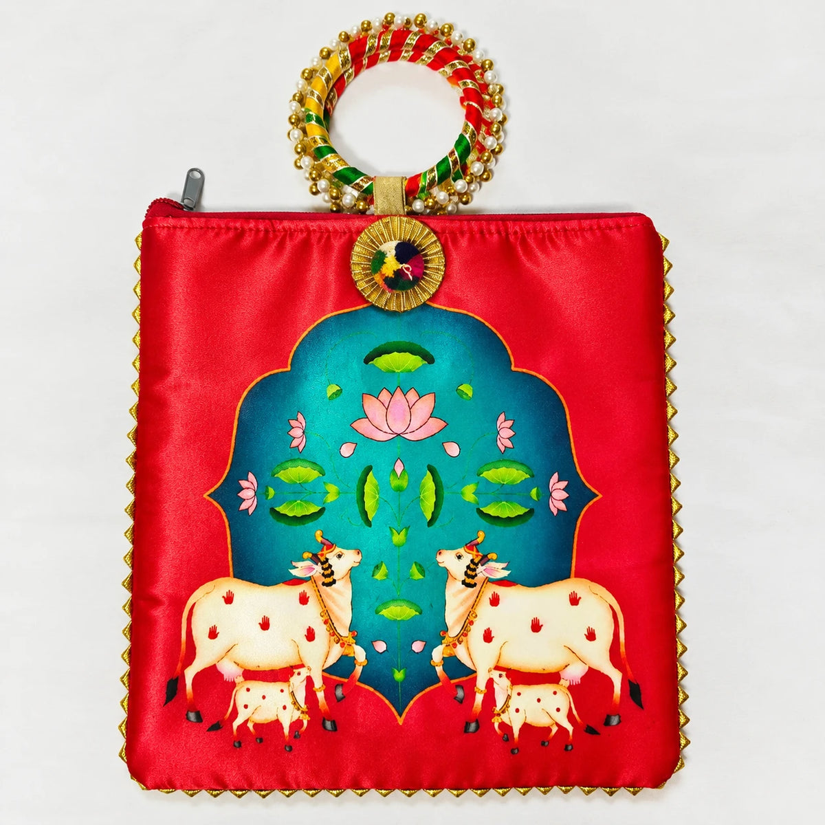 Pichwai Print Bags – Traditional Indian Return Gift Bags