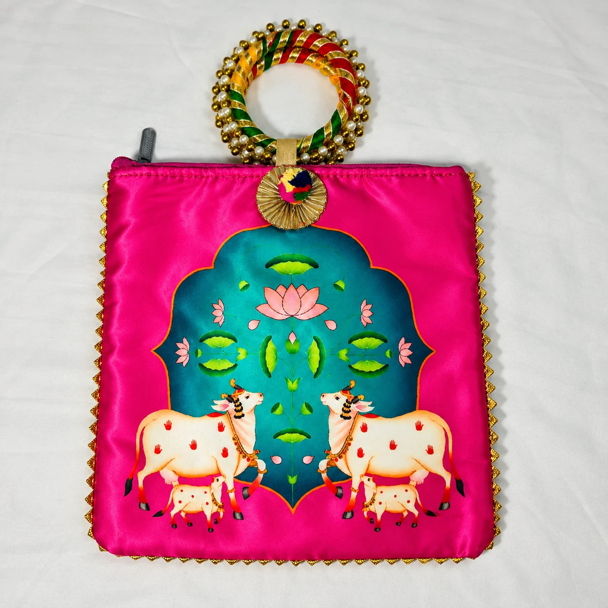 Pichwai Print Bags – Traditional Indian Return Gift Bags