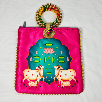 Pichwai Print Bags – Traditional Indian Return Gift Bags