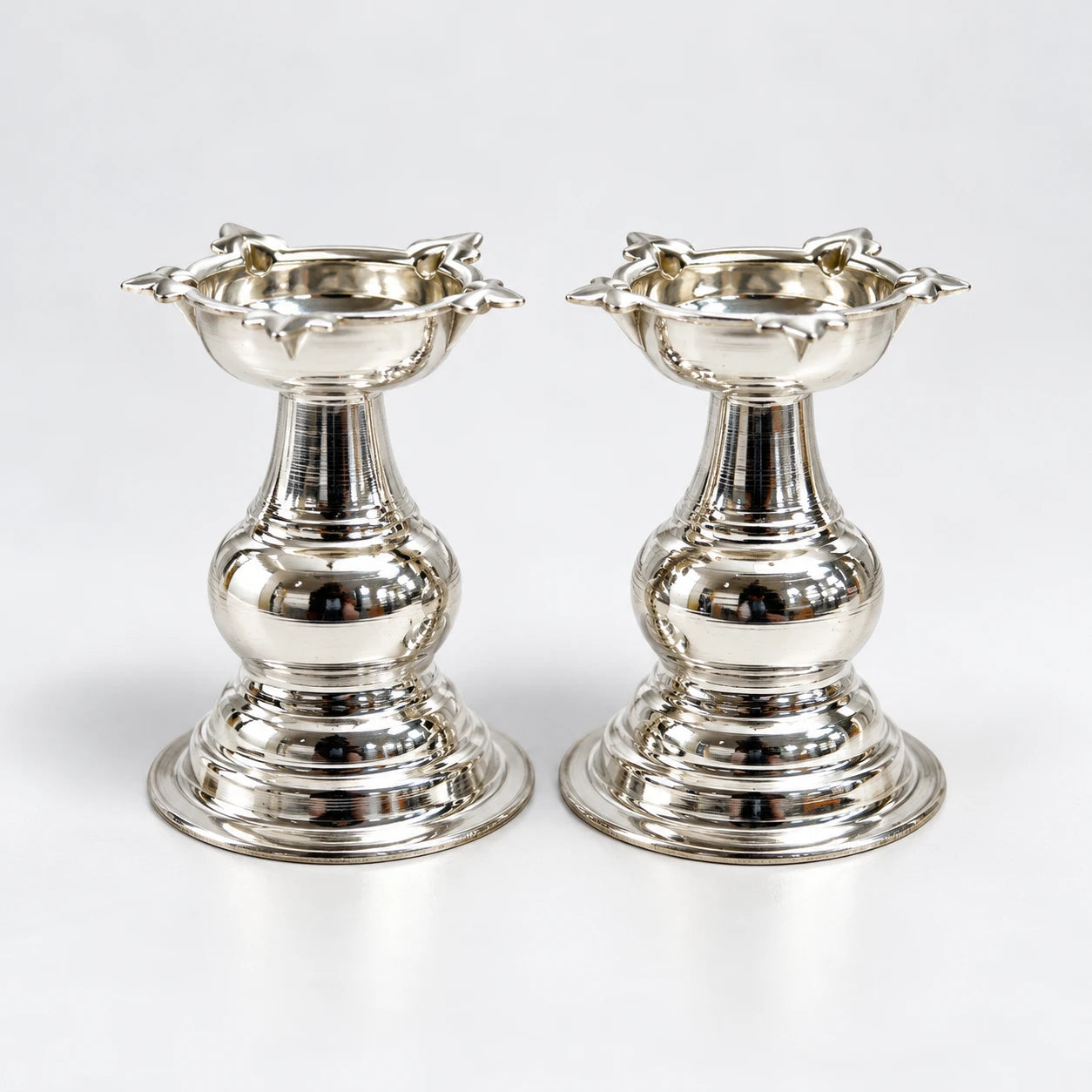 German Silver Deepam (Pair)