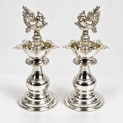 German Silver Kuthuvilakku - Pair