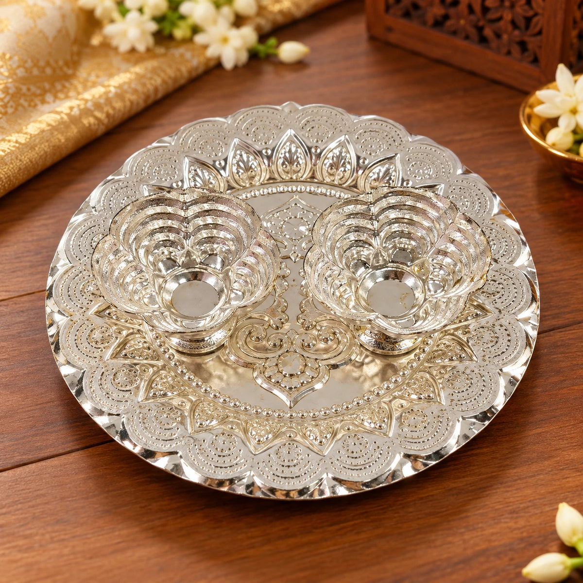 German Silver Kumkum Bowl