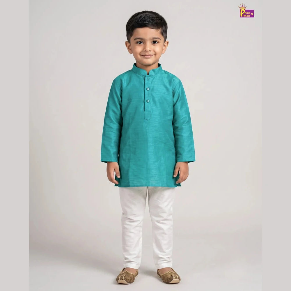 Boys Teal Kurta Pajama - Festival & Function Wear Set KP239