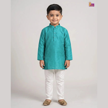 Boys Teal Kurta Pajama - Festival & Function Wear Set KP239