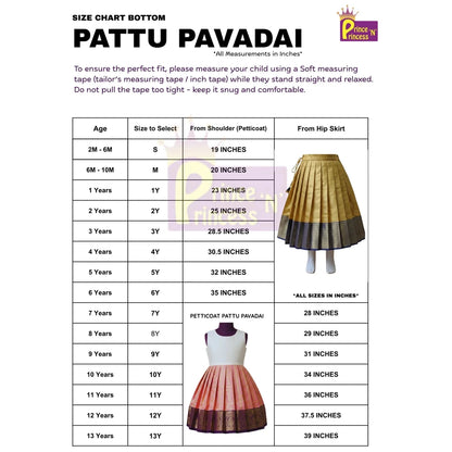 Kids Red With Rama Green Traditional Pattu Pavadai PPP1591