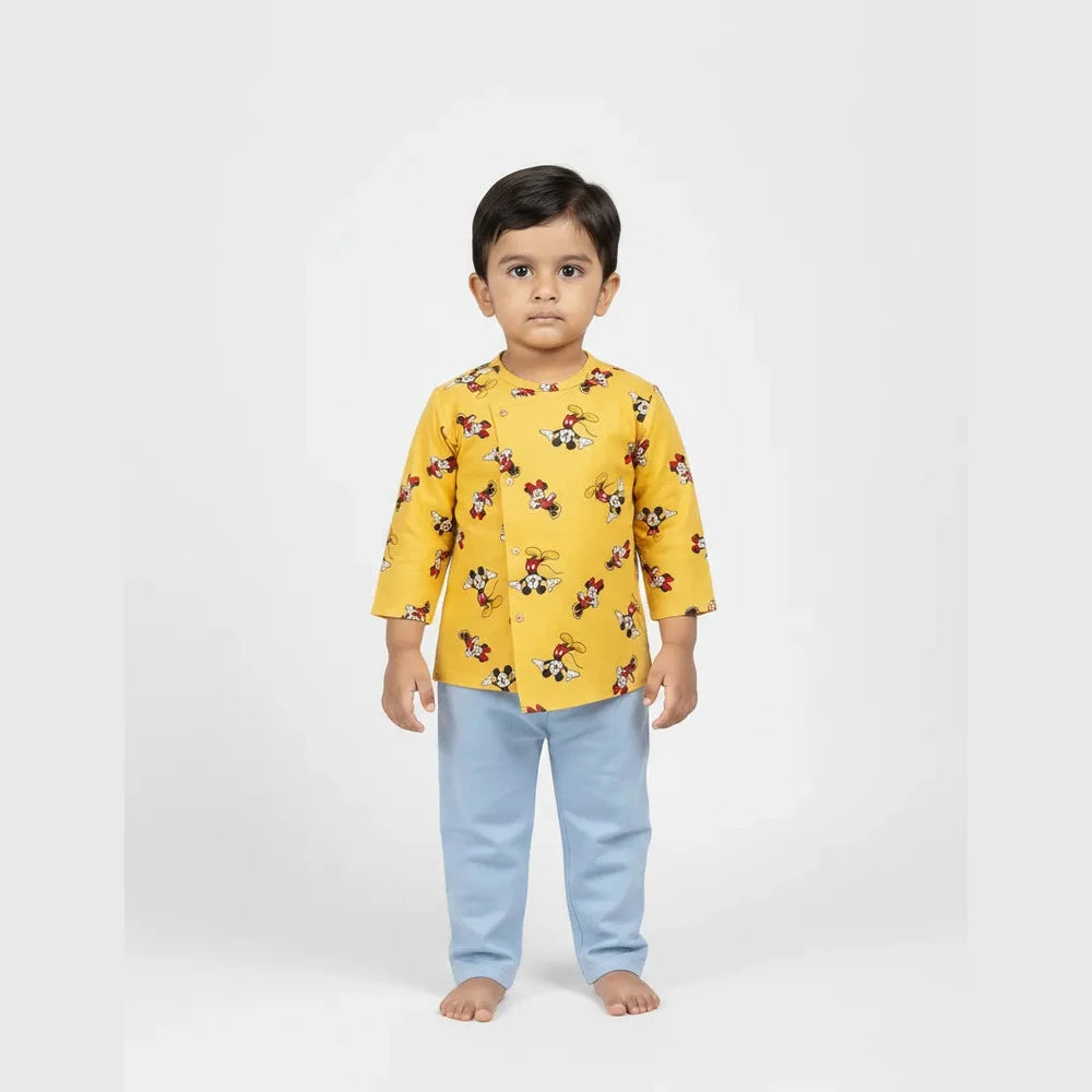 Boys Cotton Kurta Pajama Yellow KP032