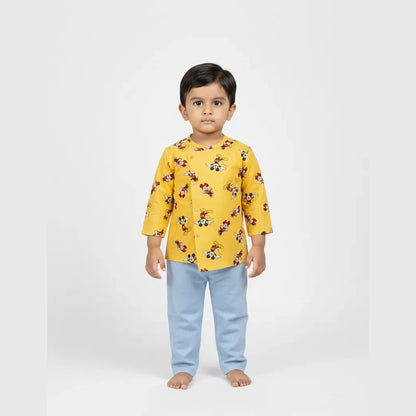 Boys Cotton Kurta Pajama Yellow KP032