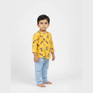 Boys Cotton Kurta Pajama Yellow KP032