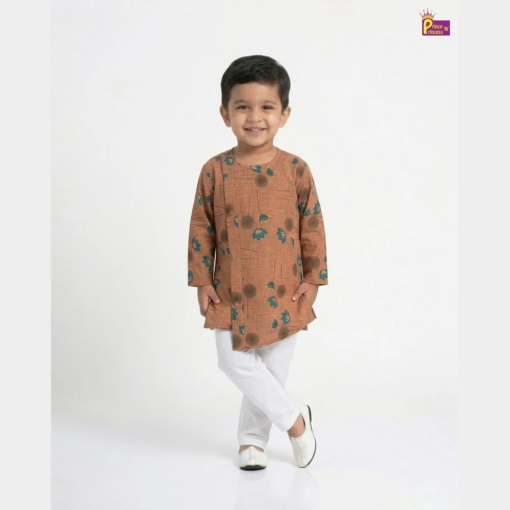 Boys Kurta Pajama in Rust KP034
