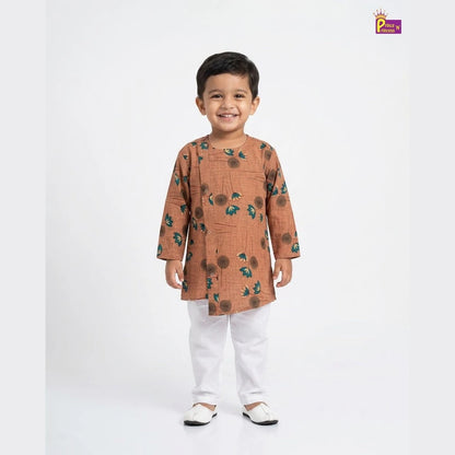 Boys Kurta Pajama in Rust KP034