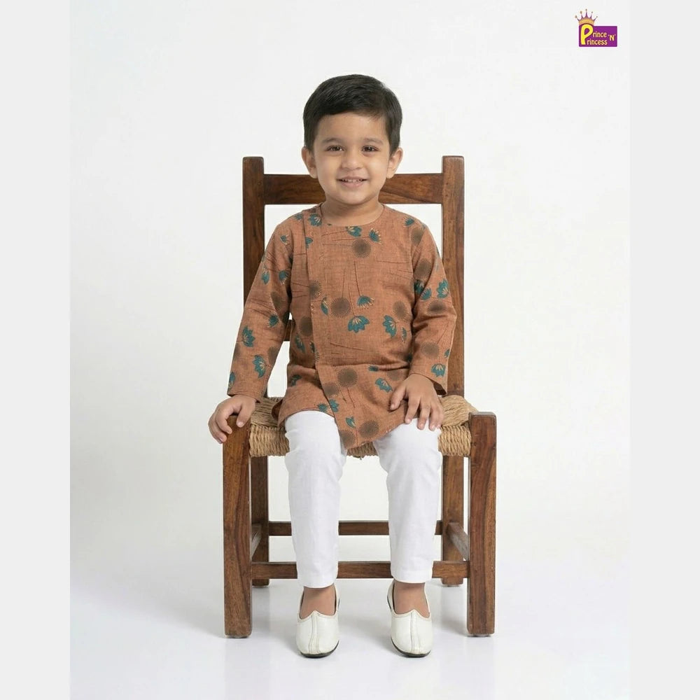 Boys Kurta Pajama in Rust KP034