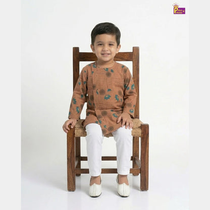 Boys Kurta Pajama in Rust KP034