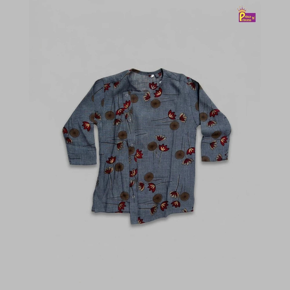 Boys Blue-Grey Kurta Pajama KP033