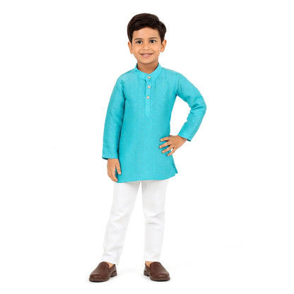 Boys Blue White Brown Kurta Pajama KP109