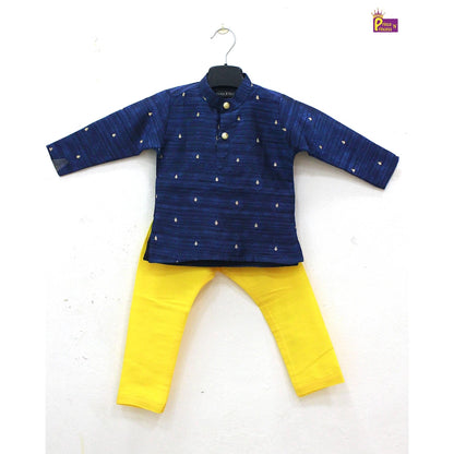 Boys Blue Yellow Kurta Pajama KP084