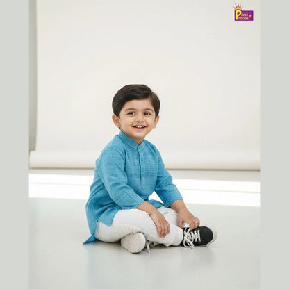 Boys Cotton Blue white kurta Pajama KP060