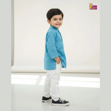 Boys Cotton Blue white kurta Pajama KP060