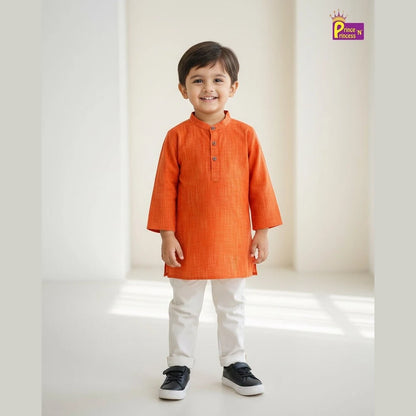 Boys Cotton Orange kurta Pajama KP055