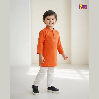 Boys Cotton Orange kurta Pajama KP055